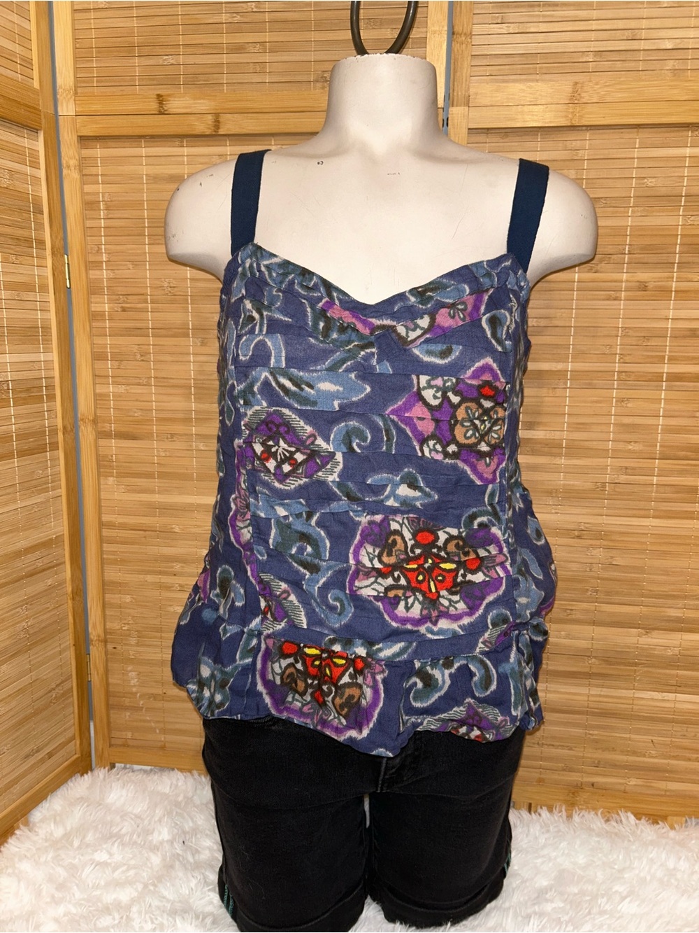 American Eagle navy blue blouse tank top shirt woman’s size large